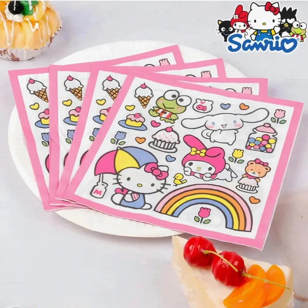 Sanrio Hello Kitty Pink and White Paper Luncheon Napkins, 20ct